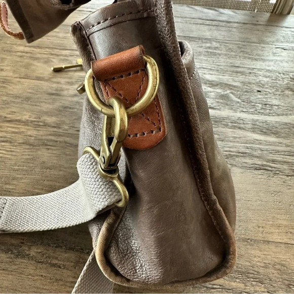 Fossil Long Live Vintage Leather Dr Bag Purse Satchel Brown Issue 54 Gold - Picture 11 of 13